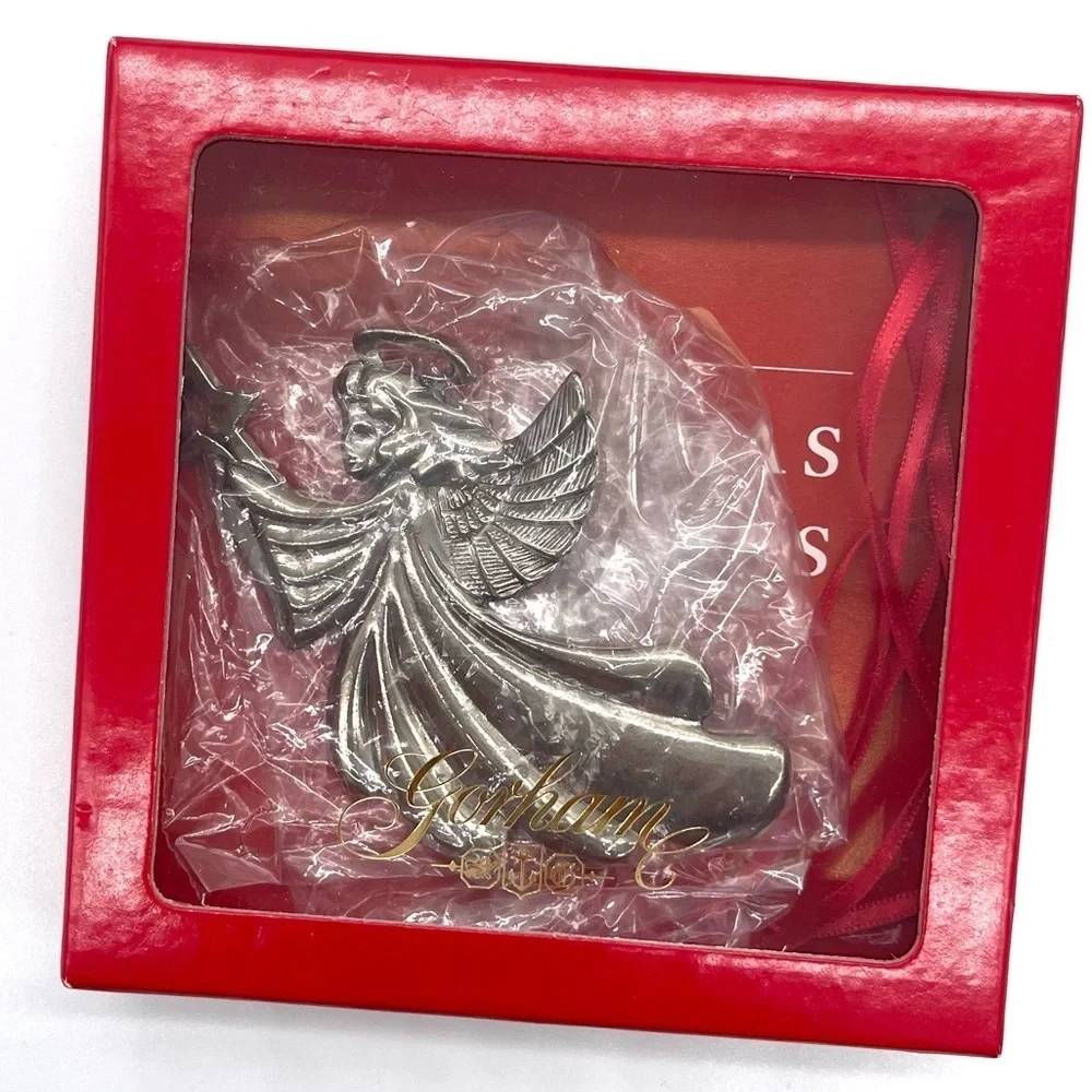 Vtg Gorham Silver Plated Angel Christmas Ornament in original box